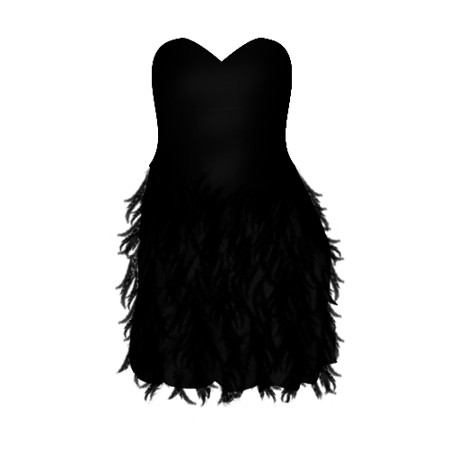 Petite robe noir avec bustier et plumes